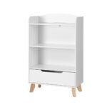 Keezi Kids Bookshelf 3 Tiers Storage Children Bookcase Toys Organiser Drawer - Image 3