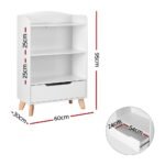 Keezi Kids Bookshelf 3 Tiers Storage Children Bookcase Toys Organiser Drawer - Image 4