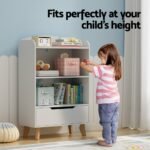 Keezi Kids Bookshelf 3 Tiers Storage Children Bookcase Toys Organiser Drawer - Image 6