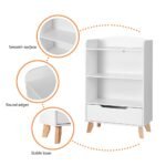 Keezi Kids Bookshelf 3 Tiers Storage Children Bookcase Toys Organiser Drawer - Image 8