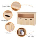 Keezi Kids Bookshelf 3 Drawers Storage Children Bookcase Toy Organiser Display Wooden - Image 7