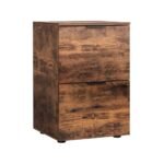 Artiss Filing Cabinet Files Storage Office Shelves File Organiser Rustic Brown 2 Drawer - Image 4