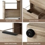 Artiss Filing Cabinet Files Storage Office Shelves File Organiser Oak 2 Drawer - Image 6