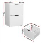 Artiss Filing Cabinet Files Storage Office Shelves File Organiser White 2 Drawer - Image 4