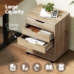 Artiss 5-Drawer Filing Cabinet Mobile Rolling Storage Cabinet Chest of Drawers Stand Scratch Beige - Image 6