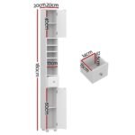 Artiss Bathroom Storage Cabinet 180cm Tall Slim Floor Cupboard Toilet Narrow Linen Tower - Image 4