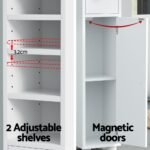 Artiss Bathroom Storage Cabinet 180cm Tall Slim Floor Cupboard Toilet Narrow Linen Tower - Image 7