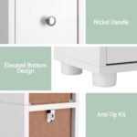 Artiss Bathroom Storage Cabinet 180cm Tall Slim Floor Cupboard Toilet Narrow Linen Tower - Image 8