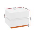 Artiss Smart Bedside Table LED Wireless Charging Ada - Image 2