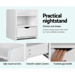Artiss 2X Bedside Table 1 Drawer with Shelf - FARA White - Image 5