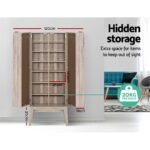 Artiss Bookshelf CD Storage Rack - BERG Oak - Image 7