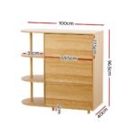 Artiss Chest of 3 Drawers Storage Cabinet 3 Shelves Pine - Image 4