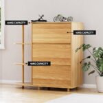 Artiss Chest of 3 Drawers Storage Cabinet 3 Shelves Pine - Image 8