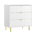 Artiss 3 Chest of Drawers Lowboy Cabinet White - Image 3