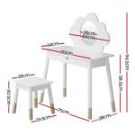 Keezi Kids Dressing Table Chair Set Vanity Makeup Wooden Leg Mirror Drawer - Image 4