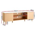 Artiss TV Cabinet Entertainment Unit Stand 180CM Pine White - Image 4