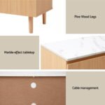 Artiss TV Cabinet Entertainment Unit Stand 180CM Pine White - Image 7