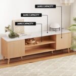 Artiss TV Cabinet Entertainment Unit Stand 180CM Pine White - Image 8