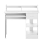 Artiss Computer Desk Shelf Drawer Cabinet White 100CM - Image 3