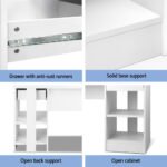 Artiss Computer Desk Shelf Drawer Cabinet White 100CM - Image 6
