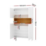 Artiss Shoe Rack Storage Cabinet 9 Tiers White - Image 4