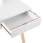 Keezi Kids Dressing Table Vanity Makeup Chair Set with Mirror Drawers Wooden Legs - Image 5