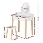 Keezi Kids Dressing Table Chair Set Wooden Leg Vanity Makeup Drawer Mirror - Image 4