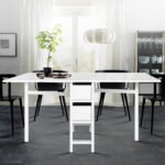 Artiss Dining Table Rectangular Extendable White - Image 6