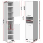 Artiss Bathroom Cabinet Storage 185cm White - Image 4
