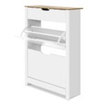 Artiss Shoe Rack Cabinet 16 Pairs White Ana - Image 3