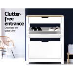 Artiss Shoe Rack Cabinet 16 Pairs White Ana - Image 6