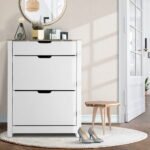 Artiss Shoe Rack Cabinet 16 Pairs White Ana