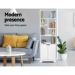 Artiss Bookshelf with Cabinet - GINA White - Image 6