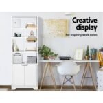 Artiss Bookshelf with Cabinet - GINA White - Image 7