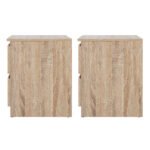 Artiss 2x Bedside Table 2 Drawers - PEPE Oak - Image 3