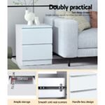 Artiss 2x Bedside Table 2 Drawers - PEPE White - Image 6