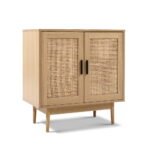 Artiss Rattan Buffet Sideboard 2 Doors - BRIONY Oak - Image 4