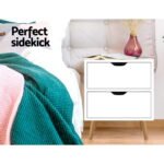 Artiss 2X Bedside Table 2 Drawers - BODEN White - Image 4
