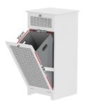 Artiss Laundry Hamper Cabinet Bathroom Storage White Rattan Clothes Basket - Image 5