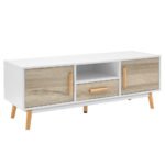 Artiss TV Cabinet Entertainment Unit 120cm Wood White Gino - Image 3