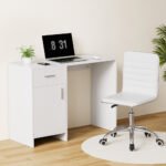 Artiss Computer Desk Office Chair Set PU Leather Home Study Table 100cm White - Image 7