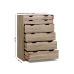 Artiss 6 Chest of Drawers - MYLA Oak - Image 4