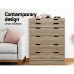 Artiss 6 Chest of Drawers - MYLA Oak - Image 5