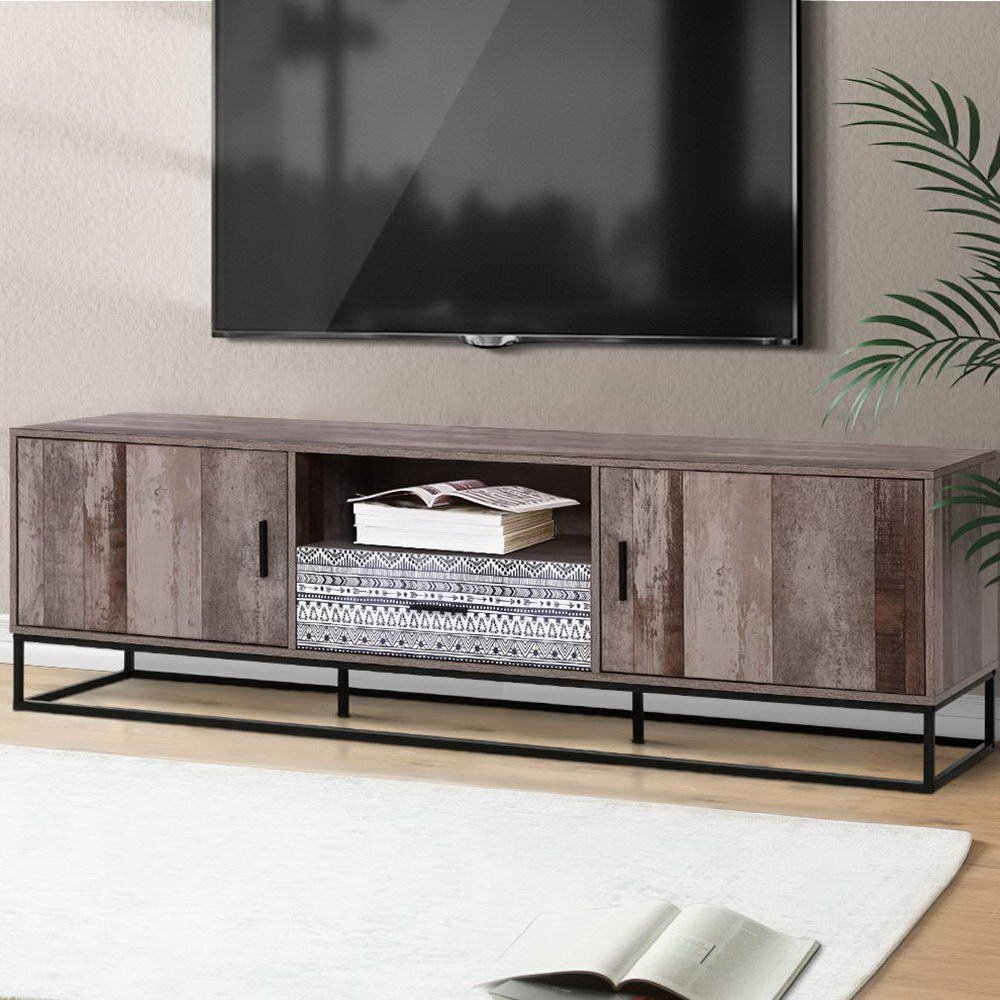 FURNI-G-IND-TV02-WD-AB-20343-08.jpg Artiss TV Cabinet Entertainment Unit 180cm Industrial - Image 1