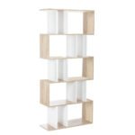 Artiss Bookshelf 5 Tiers - RITA White and Oak - Image 3