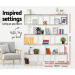 Artiss Bookshelf 5 Tiers - RITA White and Oak - Image 7