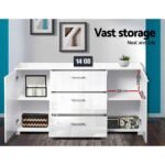 Artiss Buffet Sideboard High Gloss - White - Image 6