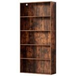 Artiss Bookshelf 5 Tiers Walnut