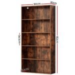 Artiss Bookshelf 5 Tiers Walnut - Image 3