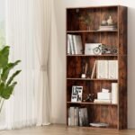 Artiss Bookshelf 5 Tiers Walnut - Image 8